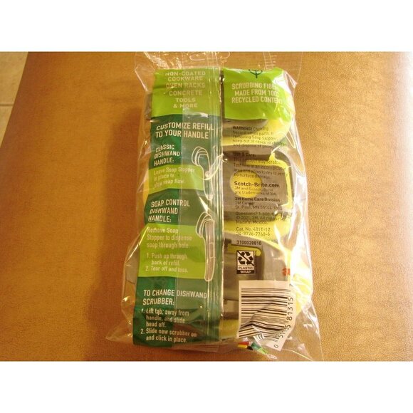 NEW Scotch-Brite 3M Heavy-Duty 3 Dishwand Refills 3 Pack Sponge Soap Control NIP - Picture 3 of 10